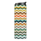 Wavy Zigzag Multicolor Pattern Thermosbeker (Gedraaid links)