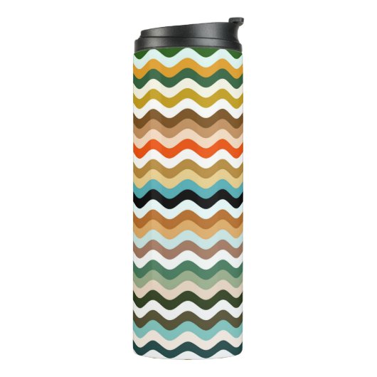 Wavy Zigzag Multicolor Pattern Thermosbeker (Gedraaid links)