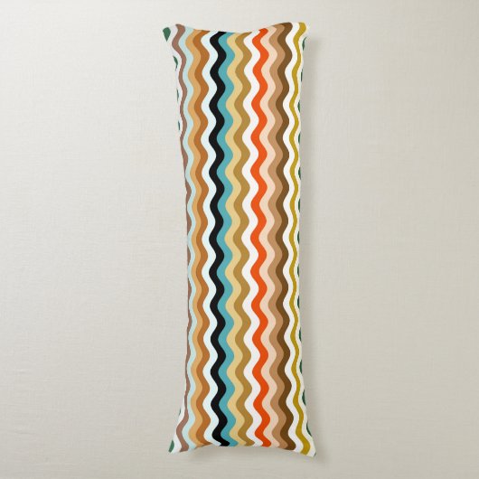 Wavy Zigzag Multicolored Pattern Lichaamskussen (Voorkant Verticaal)