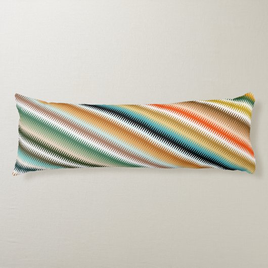 Wavy Zigzag Multicolored Pattern Lichaamskussen (Voorkant)