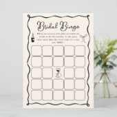 Wavy Zwart Italiaans Vrijgezellenfeest Bingo Game  Kaart (Staand voorkant)