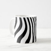 Wavy zwart-witte strepen patroon cafe mok (Voorkant links)