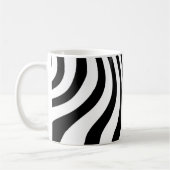 Wavy zwart-witte strepen patroon cafe mok (Links)