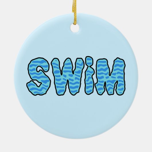 Wavy Zwemmen T-shirt Keramisch Ornament (Achterkant)