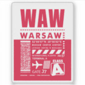 WAW Warschau Airport Sticker (Voorkant)