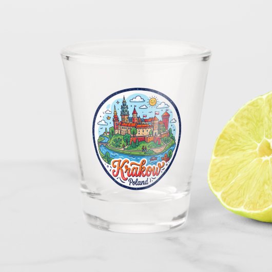 Wawel Kasteel Polen Shot Glas (Voorkant)
