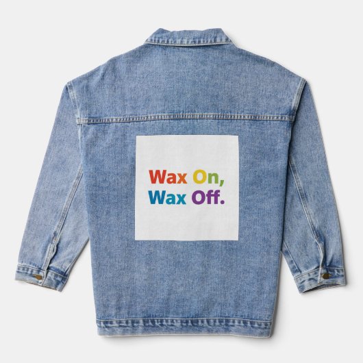 Wax aan, wax uit. denim jacket (Achterkant)