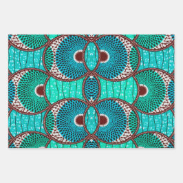 Wax Africain Turkooies cadeaupapier