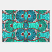 Wax Africain Turkooies cadeaupapier (Voorkant)