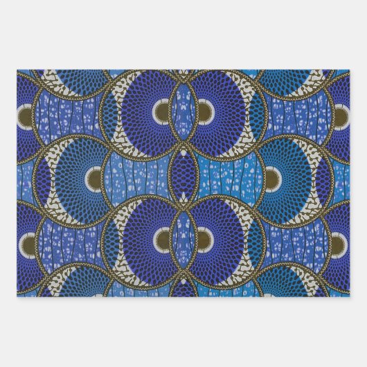 Wax African Blue Cadeaupapier (Voorkant)