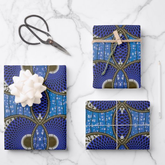 Wax African Blue Cadeaupapier (Voorkant)