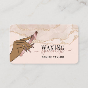 Wax Blush Roze Vrouw Hand Waxing Technician Visitekaartje