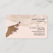 Wax Blush Roze Vrouw Hand Waxing Technician Visitekaartje (Achterkant)