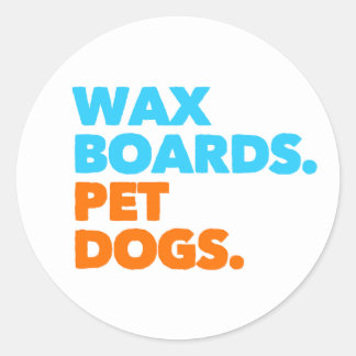 Wax Boards Pet Dogs Surf Gift Ronde Sticker