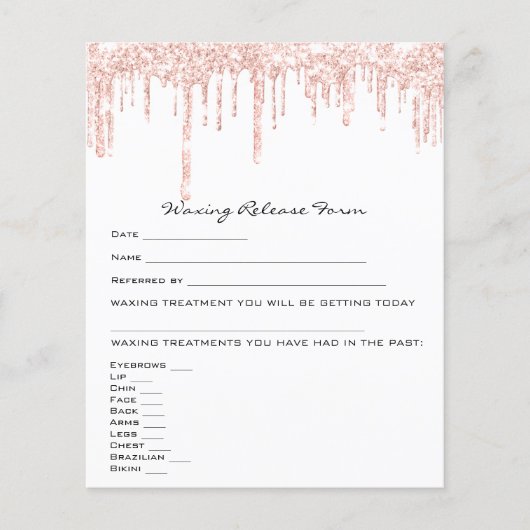 Wax Depilatie Aansprakelijkheidsverklaring Witte Flyer (Voorkant)