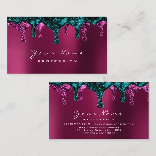 Wax Epilatie Roze ontharingsnagels Blauwgroen Bour Visitekaartje (Voorkant / Achterkant)