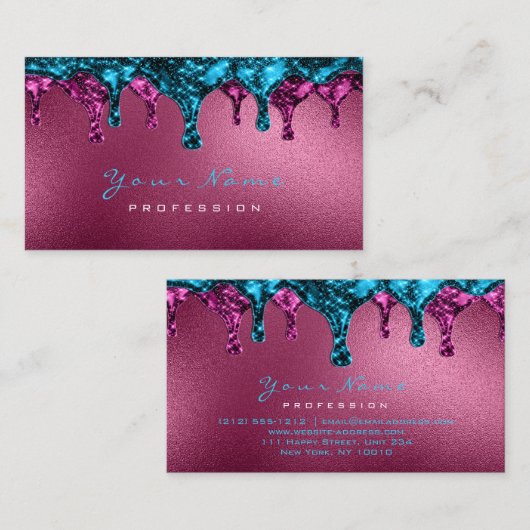 Wax Epilation Pink Depilation Blue Burgundy Visitekaartje (Voorkant / Achterkant)