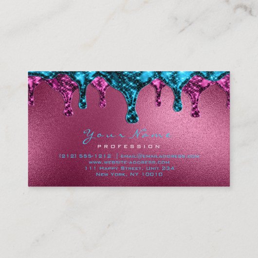 Wax Epilation Pink Depilation Blue Burgundy Visitekaartje (Achterkant)