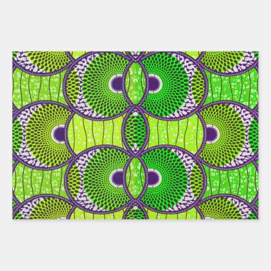 Wax Green African Cadeaupapier. Inpakpapier Vel (Voorkant)