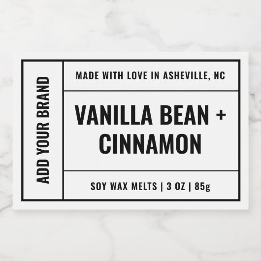 Wax Melt Minimalist Modern 3x2" Label Voedselcontainer Etiket (Enkel label)