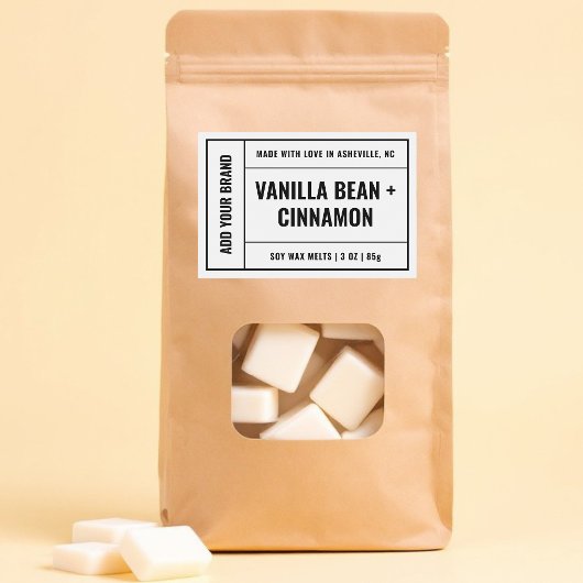 Wax Melt Minimalist Modern 3x2" Label Voedselcontainer Etiket