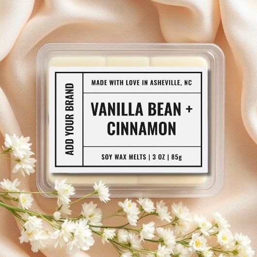 Wax Melt Minimalist Modern 3x2" Label Voedselcontainer Etiket