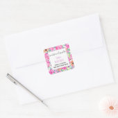 Wax Melt Snap Bar  Waterverf Bloemen Vierkante Sticker (Envelop)