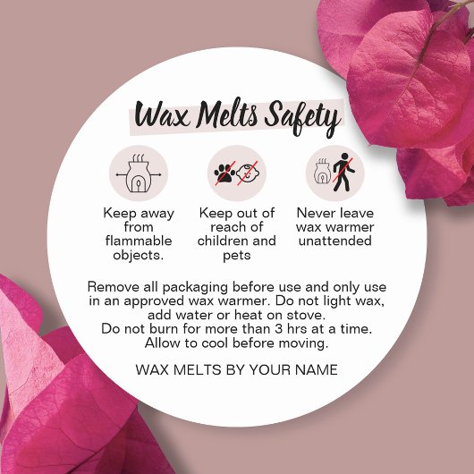 Wax Melt Waarschuwing Etiket Feminine Safety Stick