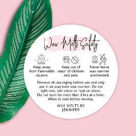 Wax Melt Waarschuwing Etiket Feminine Safety Stick