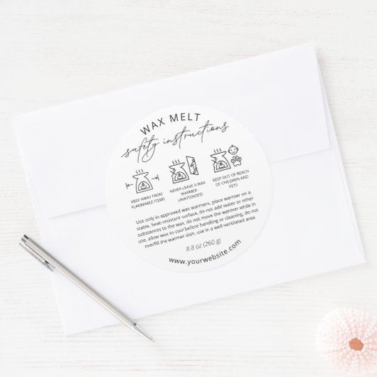 Wax Melt Waarschuwing Label Wax Warmer Zorg Instru (Envelop)