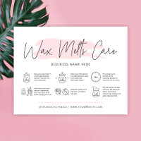 Wax Melts Care Kaart Safety Instructions Feminine
