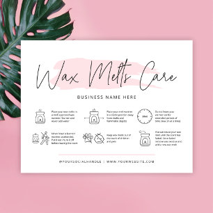 Wax Melts Care Kaart Safety Instructions Feminine