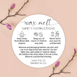 Wax Melts Waarschuwing Etiket modern script zwart 