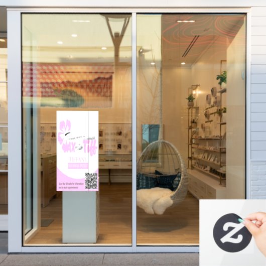 Wax met Tiff doorzichtig venster sticker (Winkelraam)