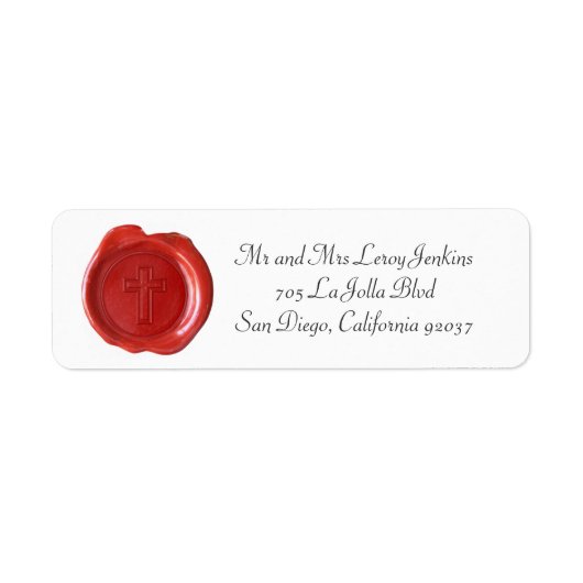 Wax Monogram Adresetiket - Rode Kruis2 Etiket (Voorkant)