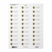Wax Monogram Adresetiket - Script V Etiket (Full Sheet)