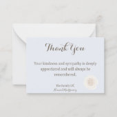 Wax Seal Baby Blauw Sympathie Dank u kaart Notitiekaartje (Voorkant)