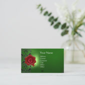 WAX SEAL DAMASK MONOGRAM green Visitekaartje (Staand voorkant)