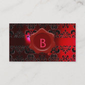 WAX SEAL DAMASK MONOGRAM Red burgundi Visitekaartje (Achterkant)