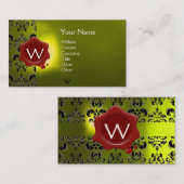 WAX SEAL DAMASK MONOGRAM VISITEKAARTJE (Voorkant / Achterkant)