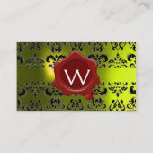 WAX SEAL DAMASK MONOGRAM VISITEKAARTJE (Achterkant)