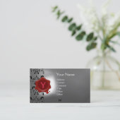 WAX SEAL DAMASK MONOGRAM wit Visitekaartje (Staand voorkant)