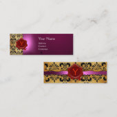WAX SEAL DAMASK PARCHCHMENT MONOGRAM roze Mini Visitekaartje (Voorkant / Achterkant)