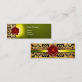 WAX SEAL DAMASK PARCHMENT MONOGRAM geel Mini Visitekaartje (Voorkant / Achterkant)