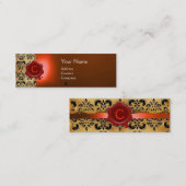 WAX SEAL DAMASK PARCHMENT MONOGRAM oranje Mini Visitekaartje (Voorkant / Achterkant)