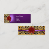WAX SEAL DAMASK PARCHMENT MONOGRAM paars Mini Visitekaartje (Voorkant / Achterkant)