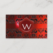WAX SEAL DAMAST MONOGRAM rood Visitekaartje (Achterkant)