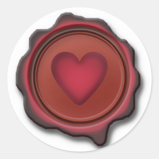 WAX SEAL HEART DOOR SHARON SHARPE RONDE STICKER (Voorkant)