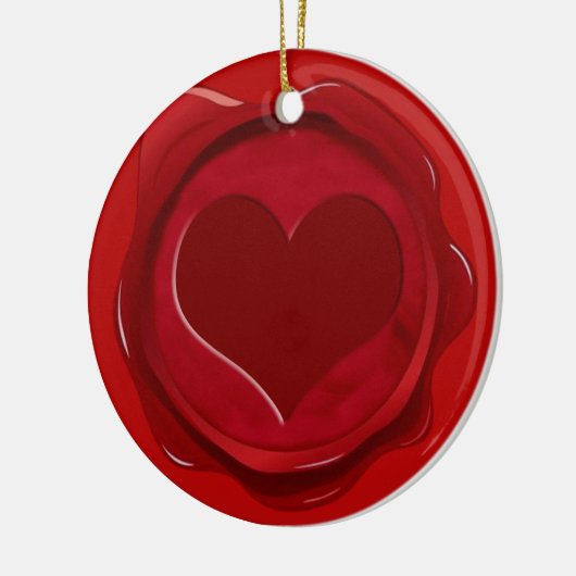 WAX SEAL HEART KERAMISCH ORNAMENT (Links)