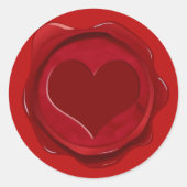 WAX SEAL HEART RONDE STICKER (Voorkant)